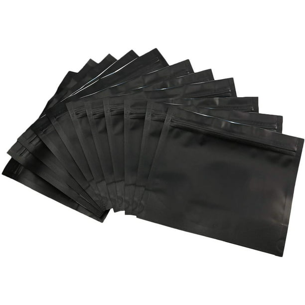 Details about   100 Smell Proof Black/Clear Foil Mylar Zip Lock Bags Approved Food Safe Plastic